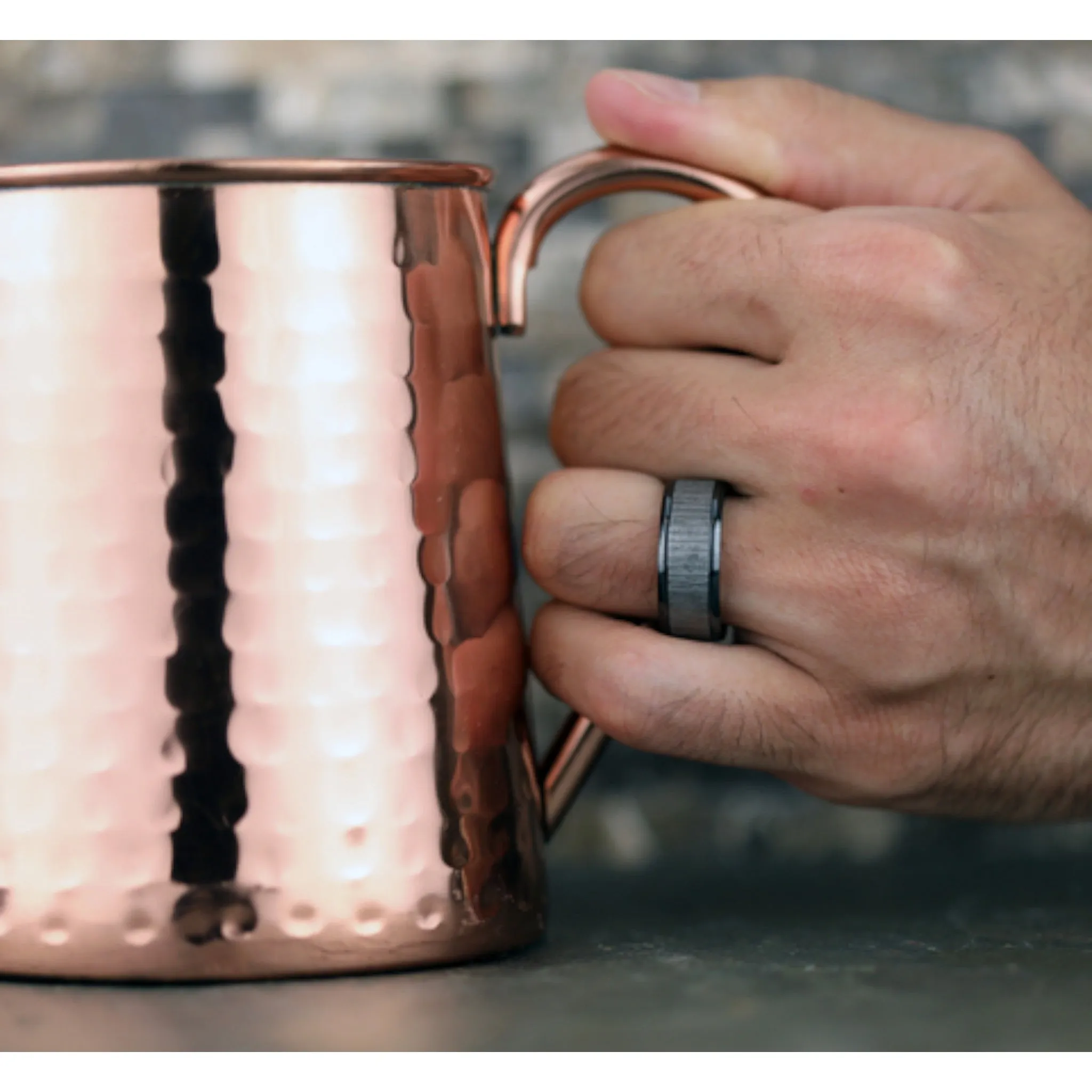 Men's Wedding Band | The Alder | Tantalum Grey with Black Titanium | Elysium sold by Elysium Black Diamond product image thumbnail 4