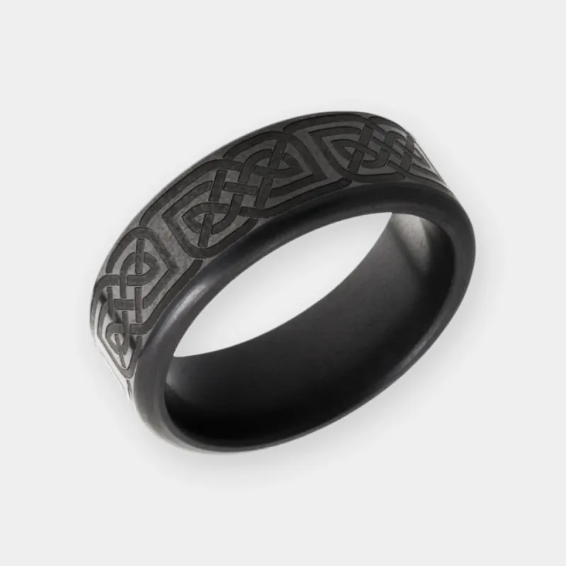 KRATOS 8mm - Size 8 - Polish Finish Celtic 17 Laser Engraving - SHIPS WITHIN 2 BUSINESS DAYS sold by Elysium Black Diamond