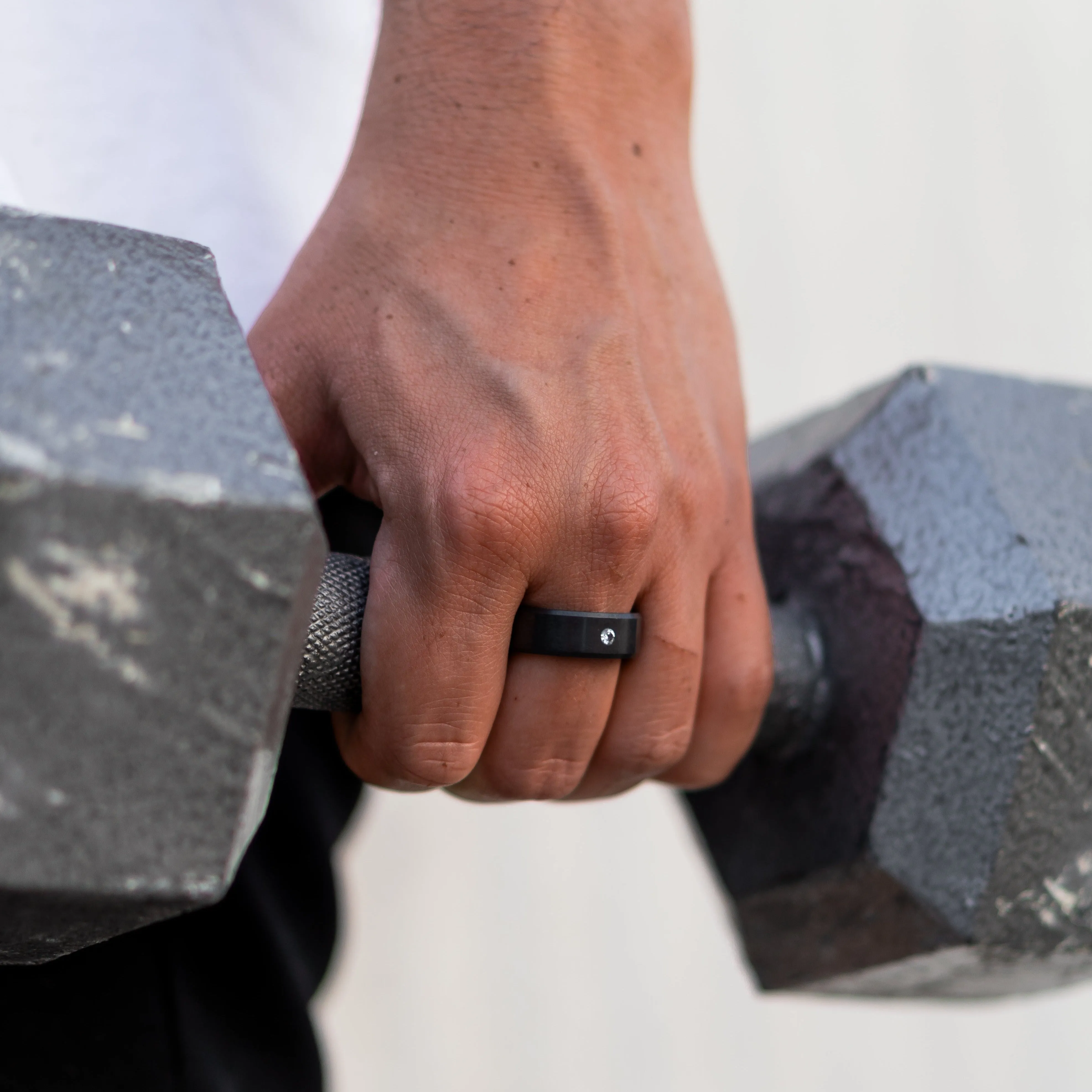 Black Diamond - Men’s Ring 8mm - White Diamond Inset - ARES - Elysium Black Diamond sold by Elysium Black Diamond product image thumbnail 5