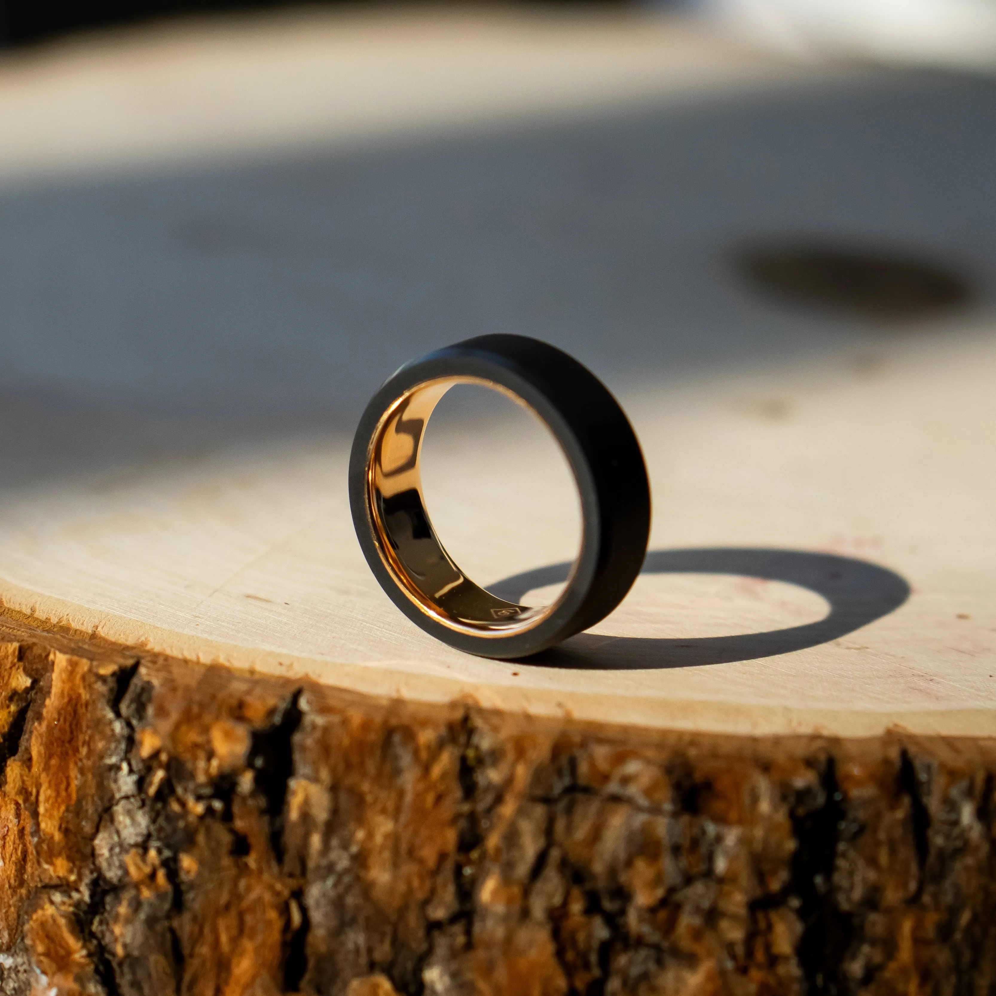 ARES 8mm - Size 7.5 - Satin Finish 14k Rose Gold Sleeve - SHIPS WITHIN 2 BUSINESS DAYS sold by Elysium Black Diamond product image thumbnail 4