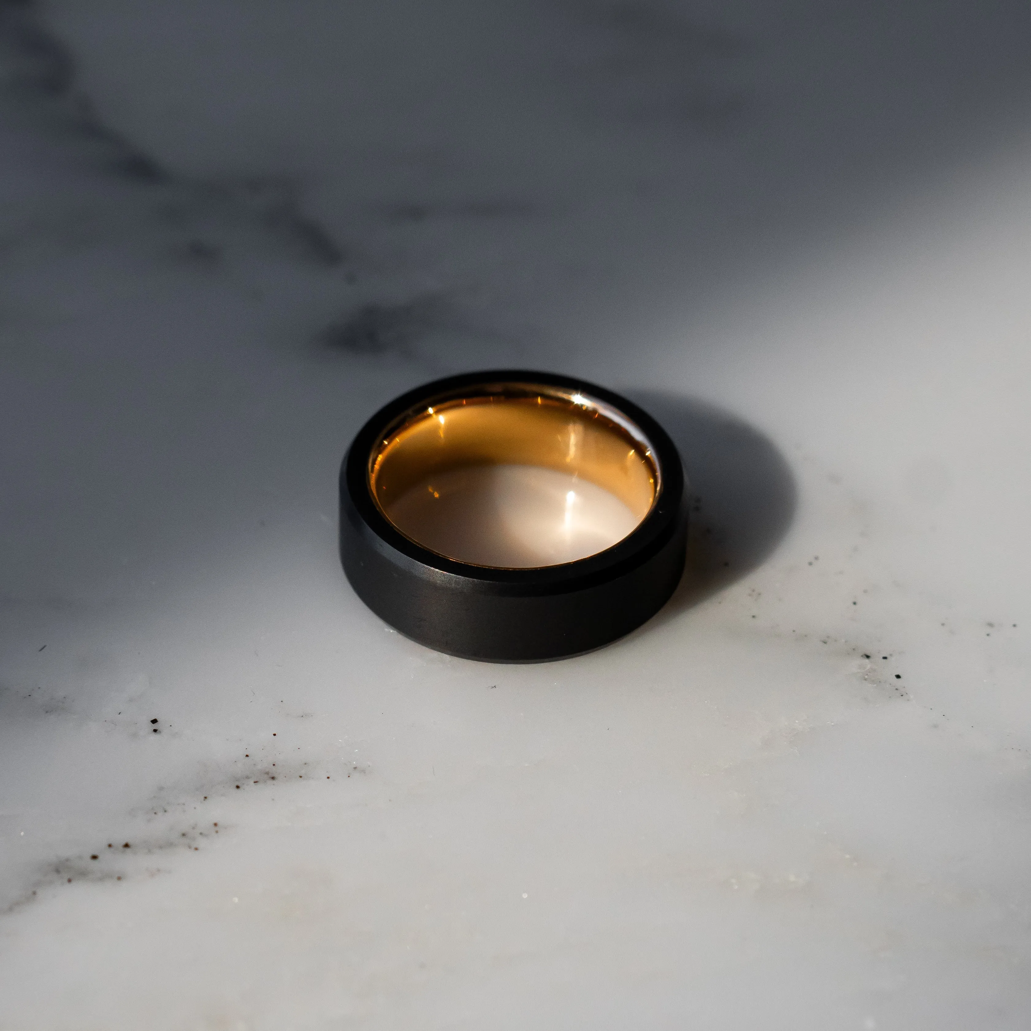 ARES 8mm - Size 7.5 - Satin Finish 14k Rose Gold Sleeve - SHIPS WITHIN 2 BUSINESS DAYS sold by Elysium Black Diamond product image thumbnail 5