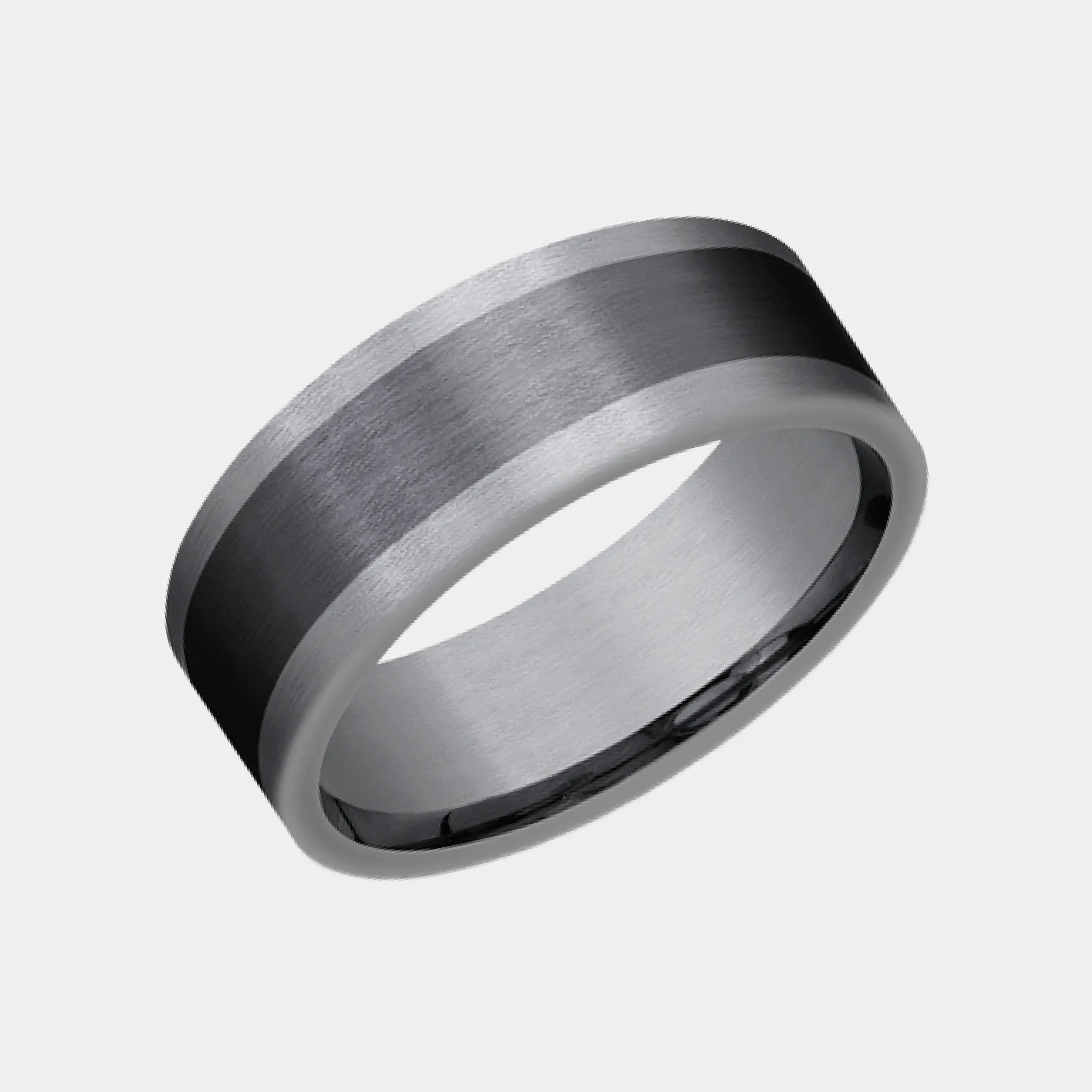 Men's Wedding Band | The Duke | Tantalum Grey with Black Titanium | Elysium sold by Elysium Black Diamond