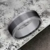 Men's Wedding Band | The Duke | Tantalum Grey with Black Titanium | Elysium sold by Elysium Black Diamond
