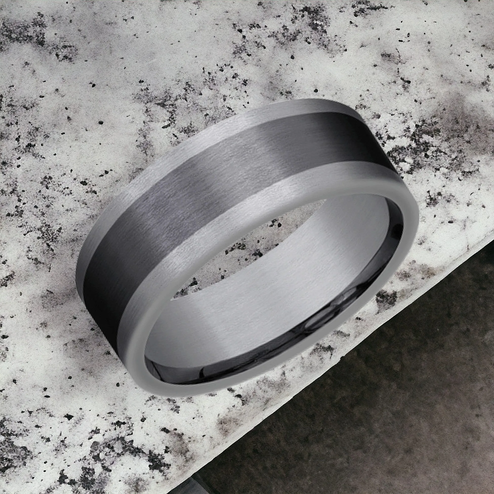 Men's Wedding Band | The Duke | Tantalum Grey with Black Titanium | Elysium sold by Elysium Black Diamond product image thumbnail 3