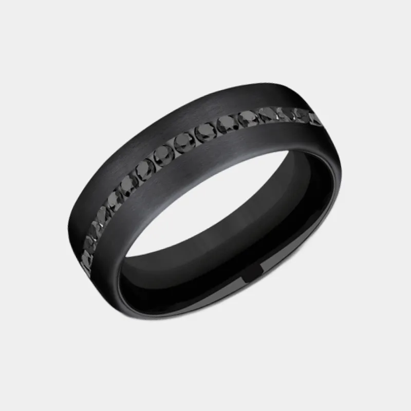 Men's Wedding Band | The Edison | Black Titanium | Elysium sold by Elysium Black Diamond