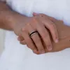 Black Diamond - Men’s Ring 8mm - Rose Gold Band w Black Diamond inlay and Diamond Insets - ZEUS - Elysium Black Diamond sold by Elysium Black Diamond