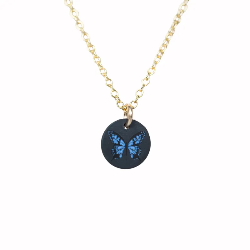 10MM Solid Black Diamond Butterfly Pendant - Lady Elysium Black Diamond sold by Elysium Black Diamond