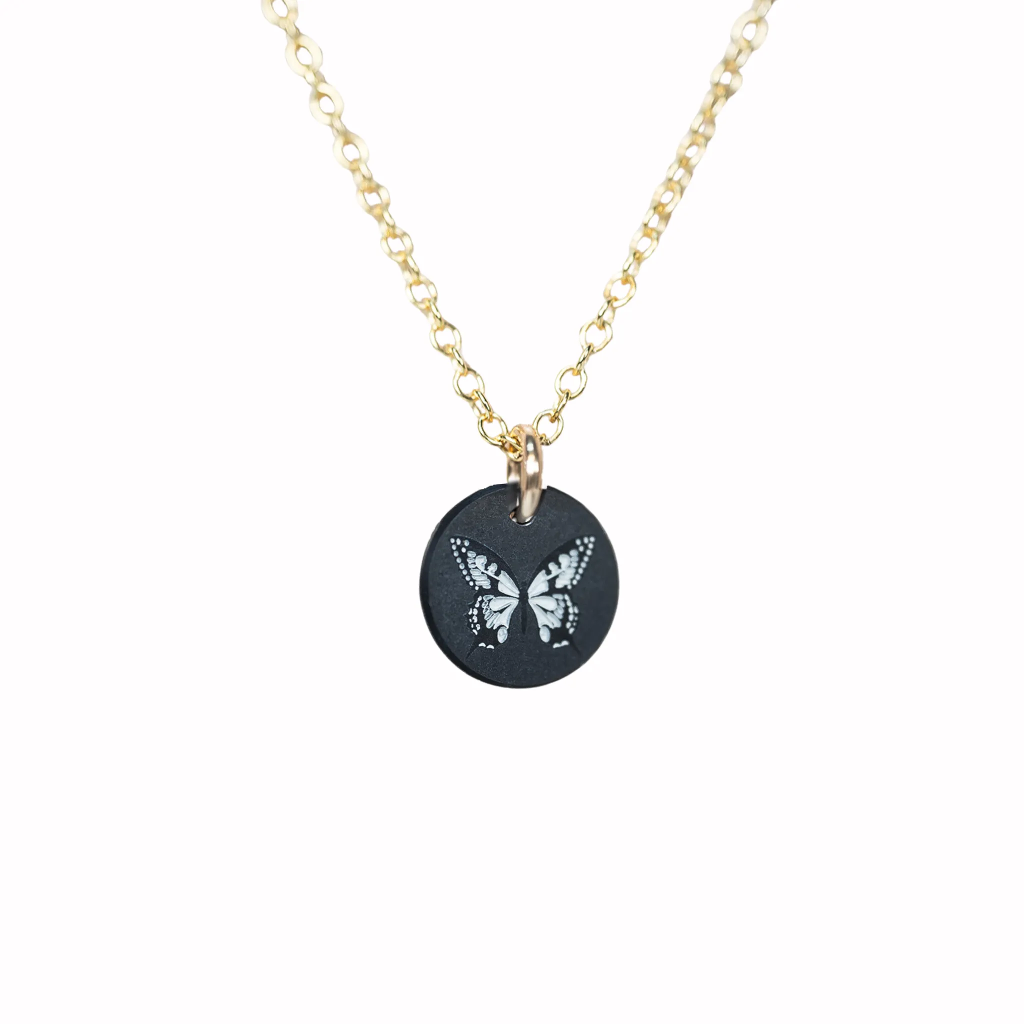 10MM Solid Black Diamond Butterfly Pendant - Lady Elysium Black Diamond sold by Elysium Black Diamond product image thumbnail 2