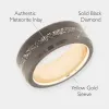 Black Diamond - Men’s Ring 8mm - Authentic Muonionalausta Meteorite Inlay With Sleeve - ARES - Elysium Black Diamond sold by Elysium Black Diamond