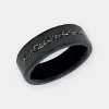 ARES 8mm - Size 9.5 - Matte Authentic Muonionalausta Meteorite Inlay - SHIPS WITHIN 2 BUSINESS DAYS sold by Elysium Black Diamond