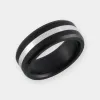 ARES 8mm - Size 11.5 - Matte Finish Silver Inlay - SHIPS WITHIN 2 BUSINESS DAYS sold by Elysium Black Diamond