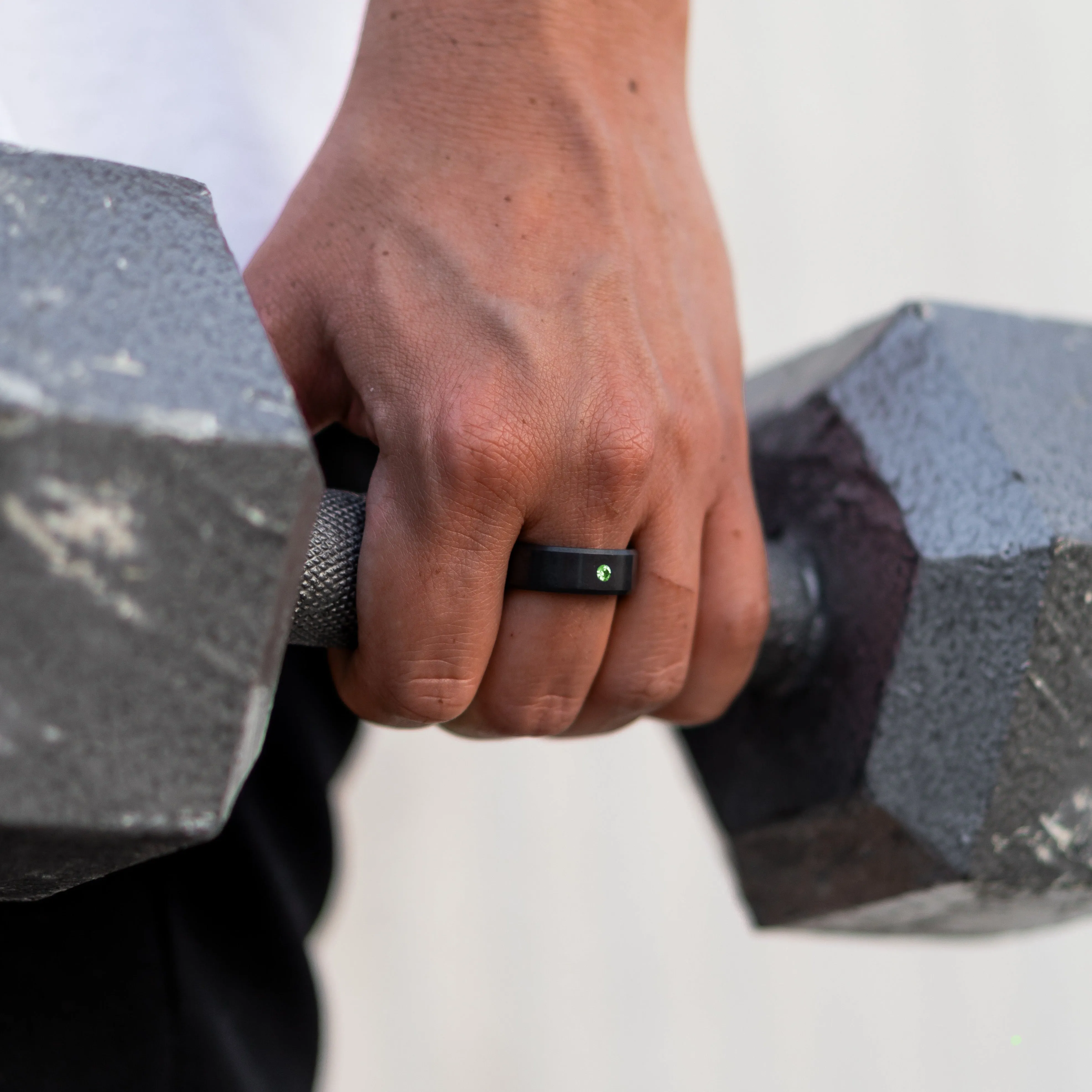 ARES 8mm - Size 9.5 - Polish Finish Green Diamond Inset - SHIPS WITHIN 2 BUSINESS DAYS sold by Elysium Black Diamond product image thumbnail 3