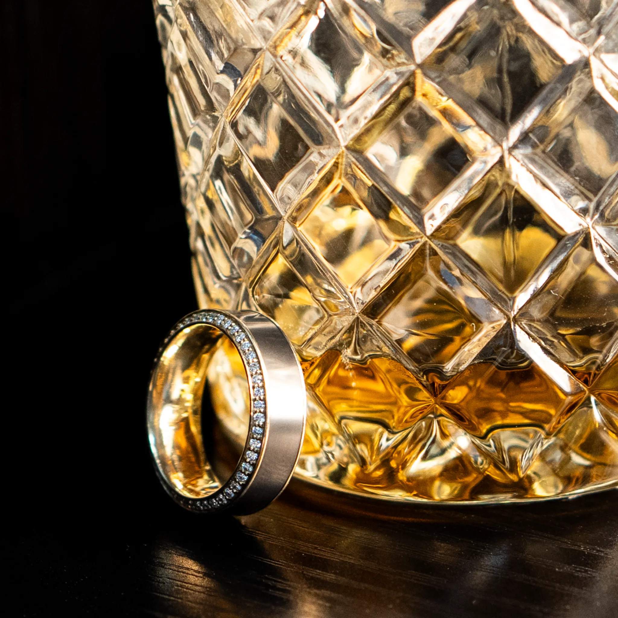 HELIOS - 8mm - Size 10 - 14K Yellow Gold Band with Black Diamond inlay and White Diamond Insets Polished Finish - SHIPS WITHIN 2 BUSINESS DAYS sold by Elysium Black Diamond product image thumbnail 5