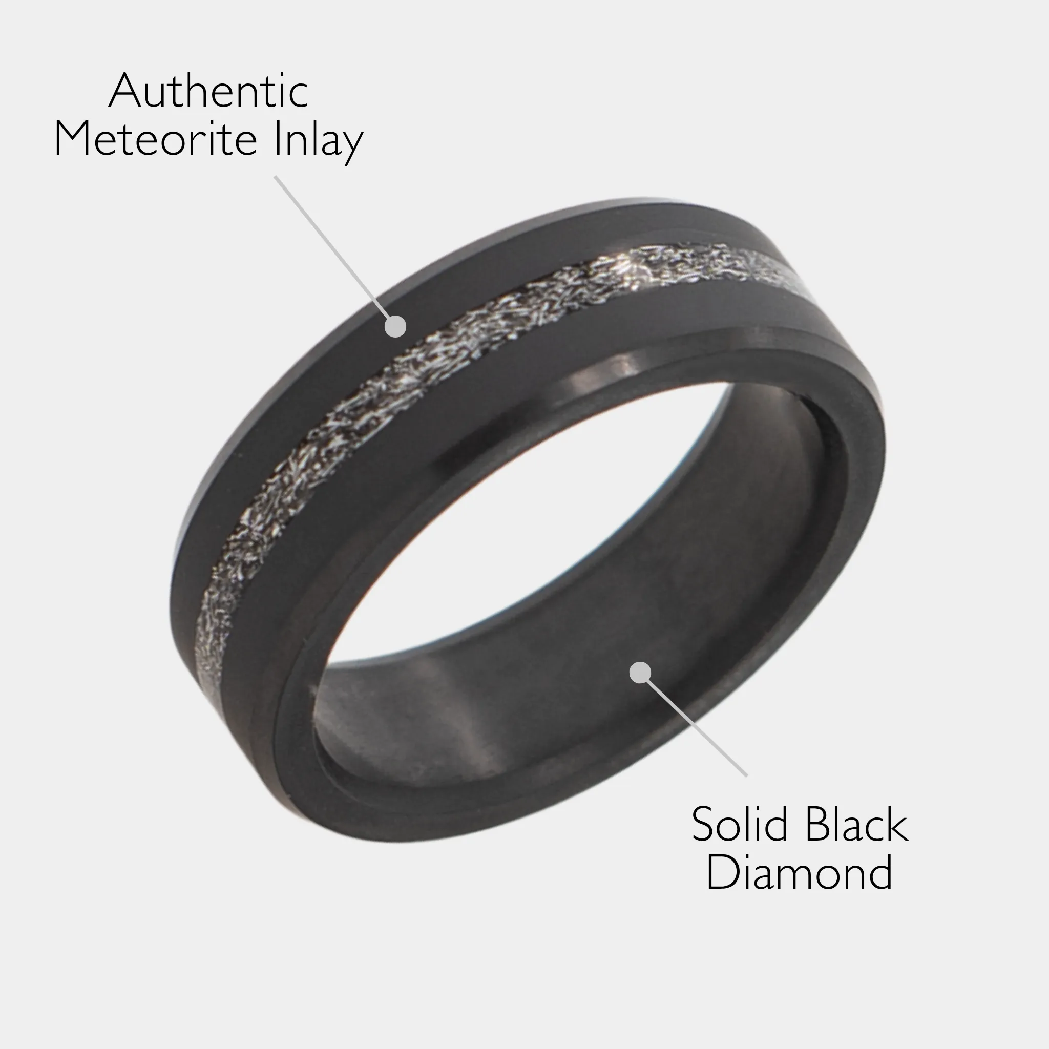 ARES 8mm - Size 10 - Matte Authentic Muonionalausta Meteorite Inlay - SHIPS WITHIN 2 BUSINESS DAYS sold by Elysium Black Diamond product image thumbnail 2