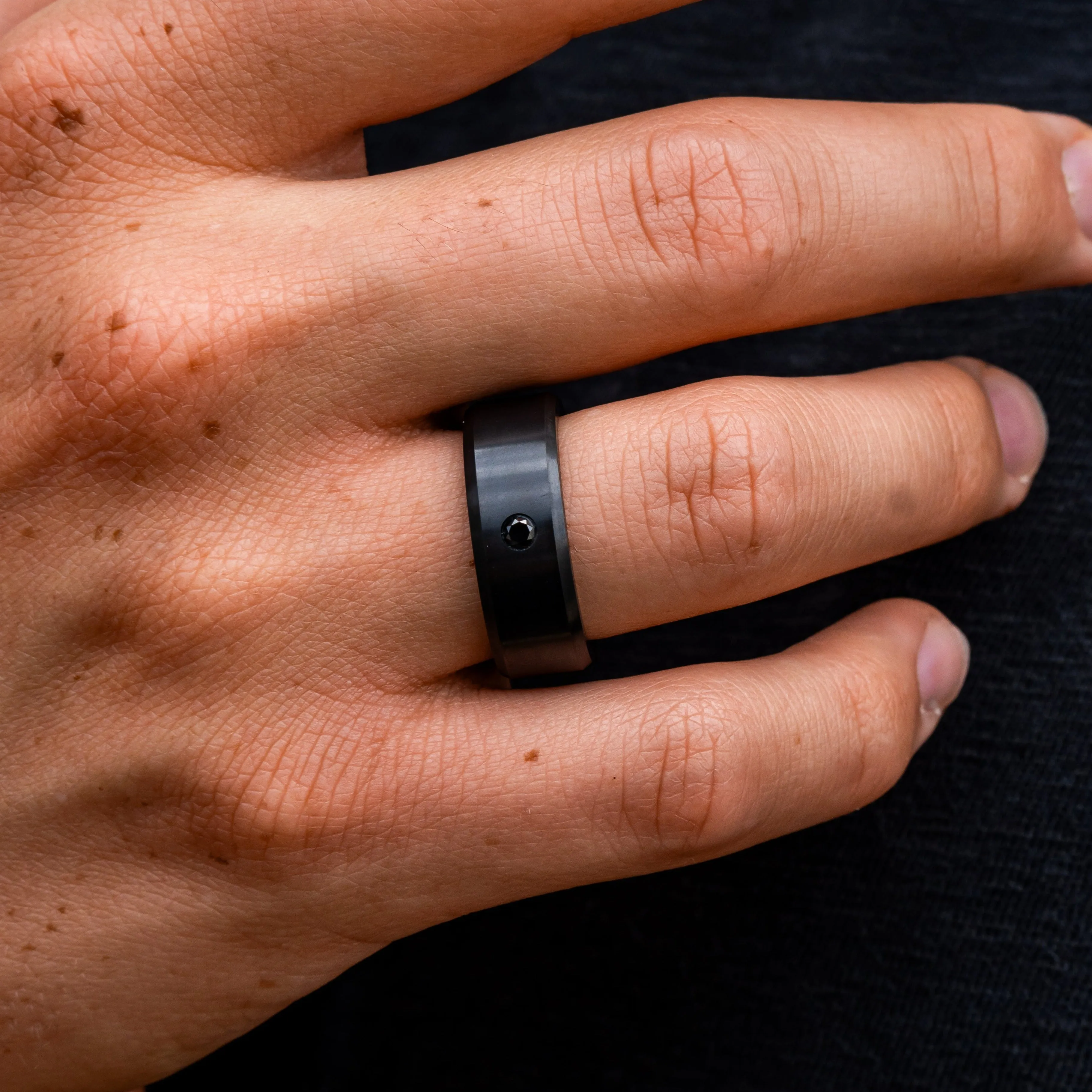 ARES 8mm - Size 8 - Matte Finish Black Stone Inset - SHIPS WITHIN 2 BUSINESS DAYS sold by Elysium Black Diamond product image thumbnail 5