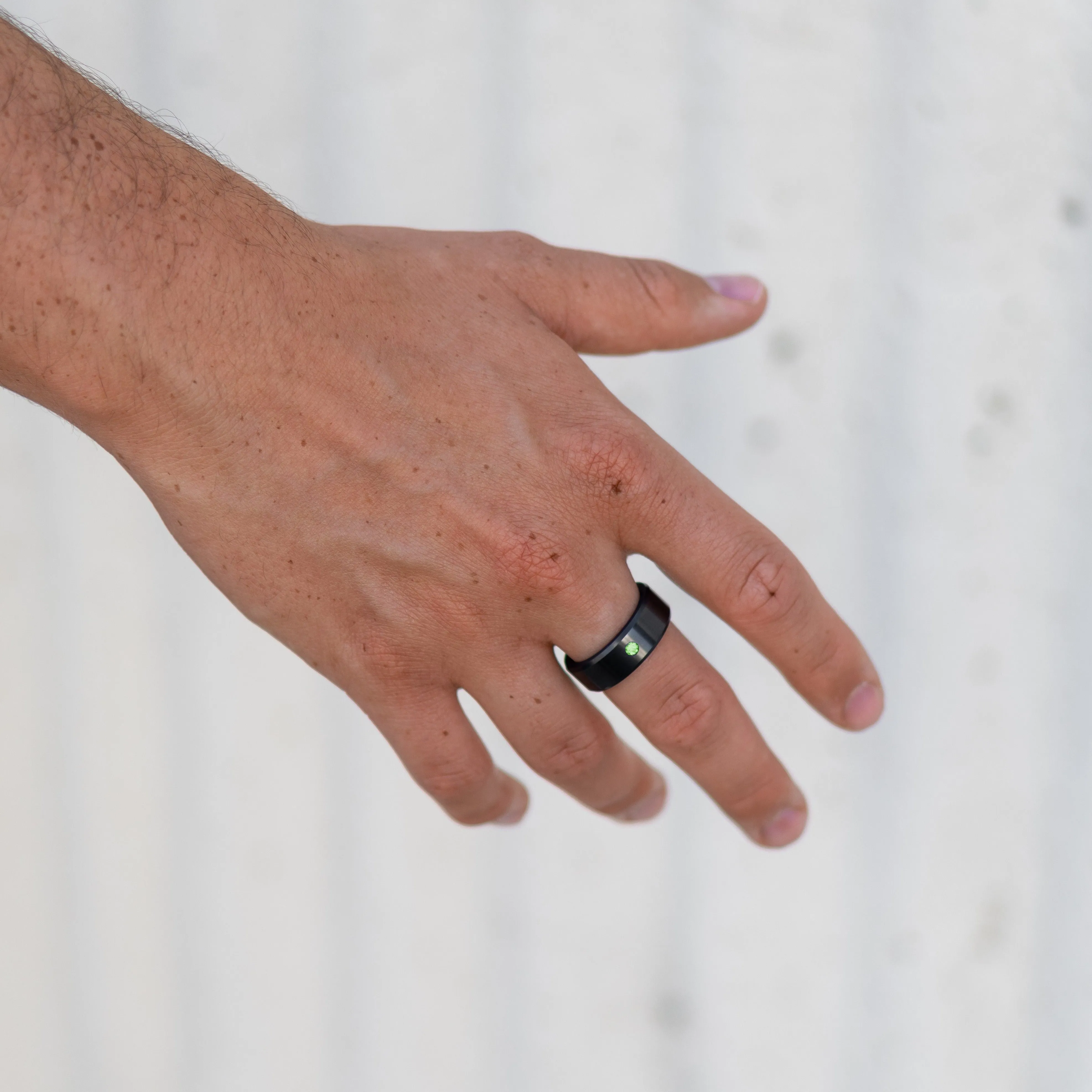 Black Diamond - Men’s Ring 8mm - Green Diamond Inset - ARES - Elysium Black Diamond sold by Elysium Black Diamond product image thumbnail 4