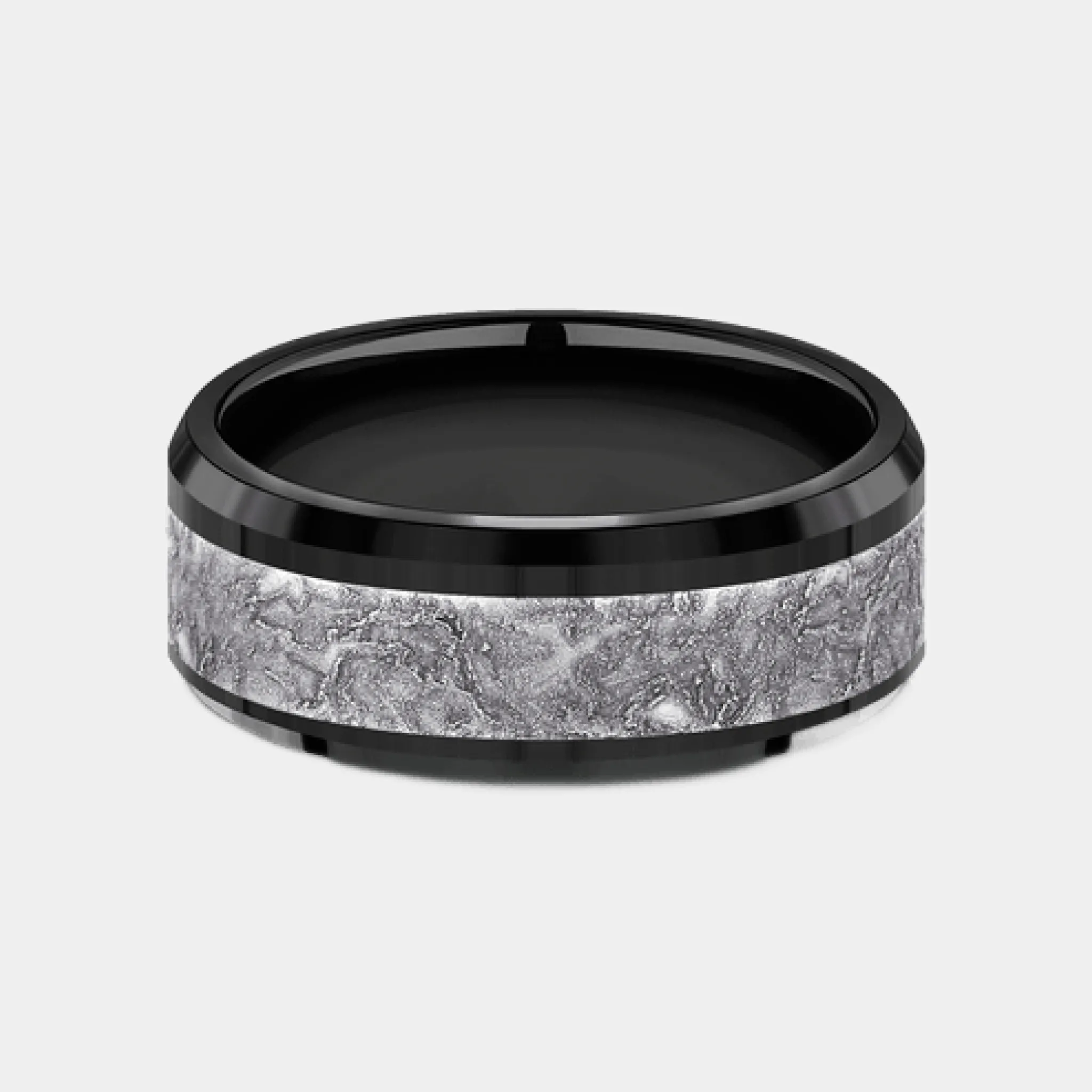 Men's Wedding Band | The Easel | Tantalum Grey with Black Titanium | Elysium sold by Elysium Black Diamond product image thumbnail 3