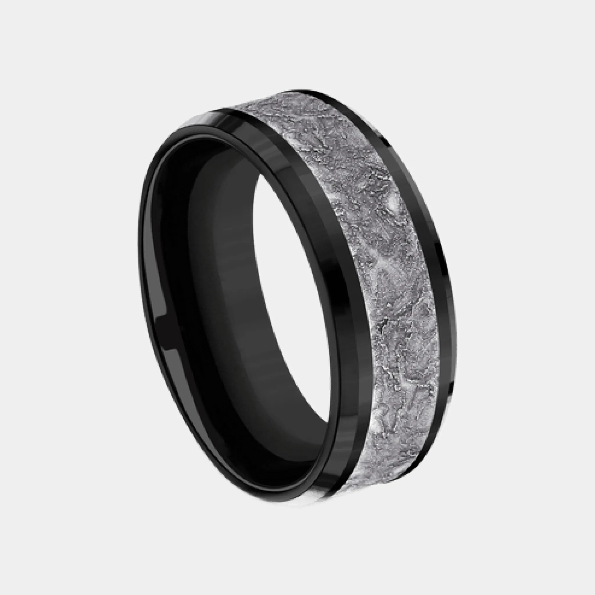 Men's Wedding Band | The Easel | Tantalum Grey with Black Titanium | Elysium sold by Elysium Black Diamond product image thumbnail 2