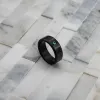 ARES 8mm - Size 6 - Polished Finish Blue Diamond Inset - SHIPS WITHIN 2 BUSINESS DAYS sold by Elysium Black Diamond