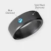 ARES 8mm - Size 6 - Polished Finish Blue Diamond Inset - SHIPS WITHIN 2 BUSINESS DAYS sold by Elysium Black Diamond