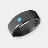 ARES 8mm - Size 6 - Polished Finish Blue Diamond Inset - SHIPS WITHIN 2 BUSINESS DAYS sold by Elysium Black Diamond