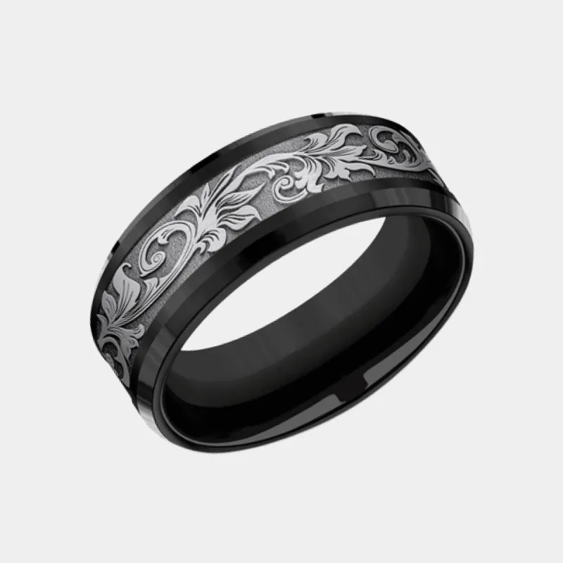 Men's Wedding Band | The Royal | Black Titanium with Tantalum Grey | Elysium sold by Elysium Black Diamond