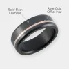 ARES 8mm - Size 9.5 - Polished Finish Offset Inlay Rose Gold - SHIPS WITHIN 2 BUSINESS DAYS sold by Elysium Black Diamond