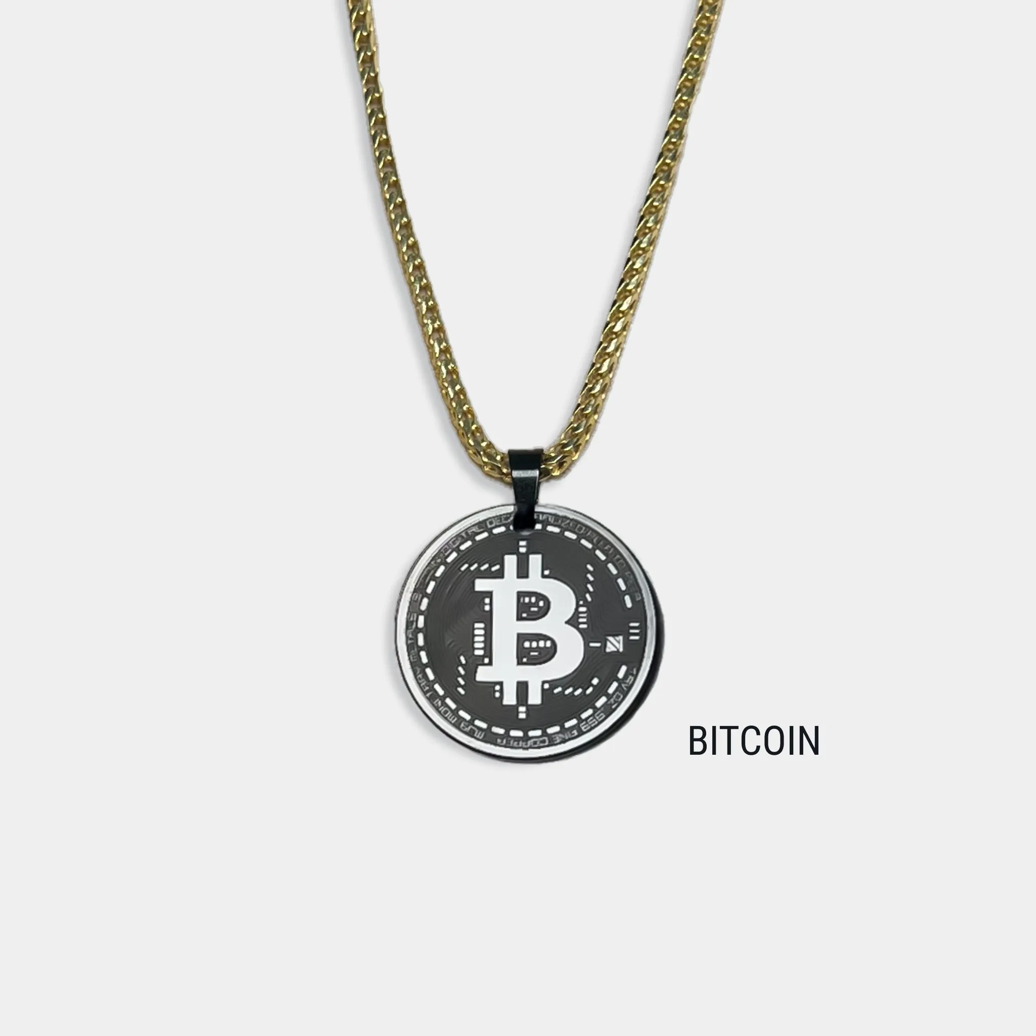 Solid Black Diamond CRYPTO Engraved Pendant - 21MM - Elysium Black Diamond sold by Elysium Black Diamond