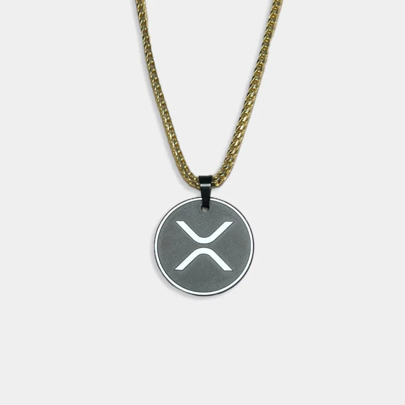 Solid Black Diamond XRP Engraved Pendant - Elysium Black Diamond sold by Elysium Black Diamond