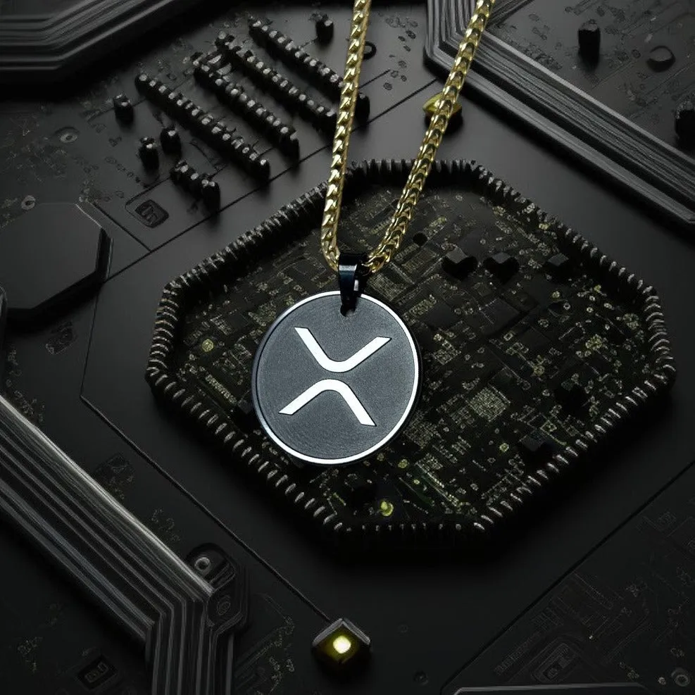 Solid Black Diamond CRYPTO Engraved Pendant - 21MM - Elysium Black Diamond sold by Elysium Black Diamond product image thumbnail 2