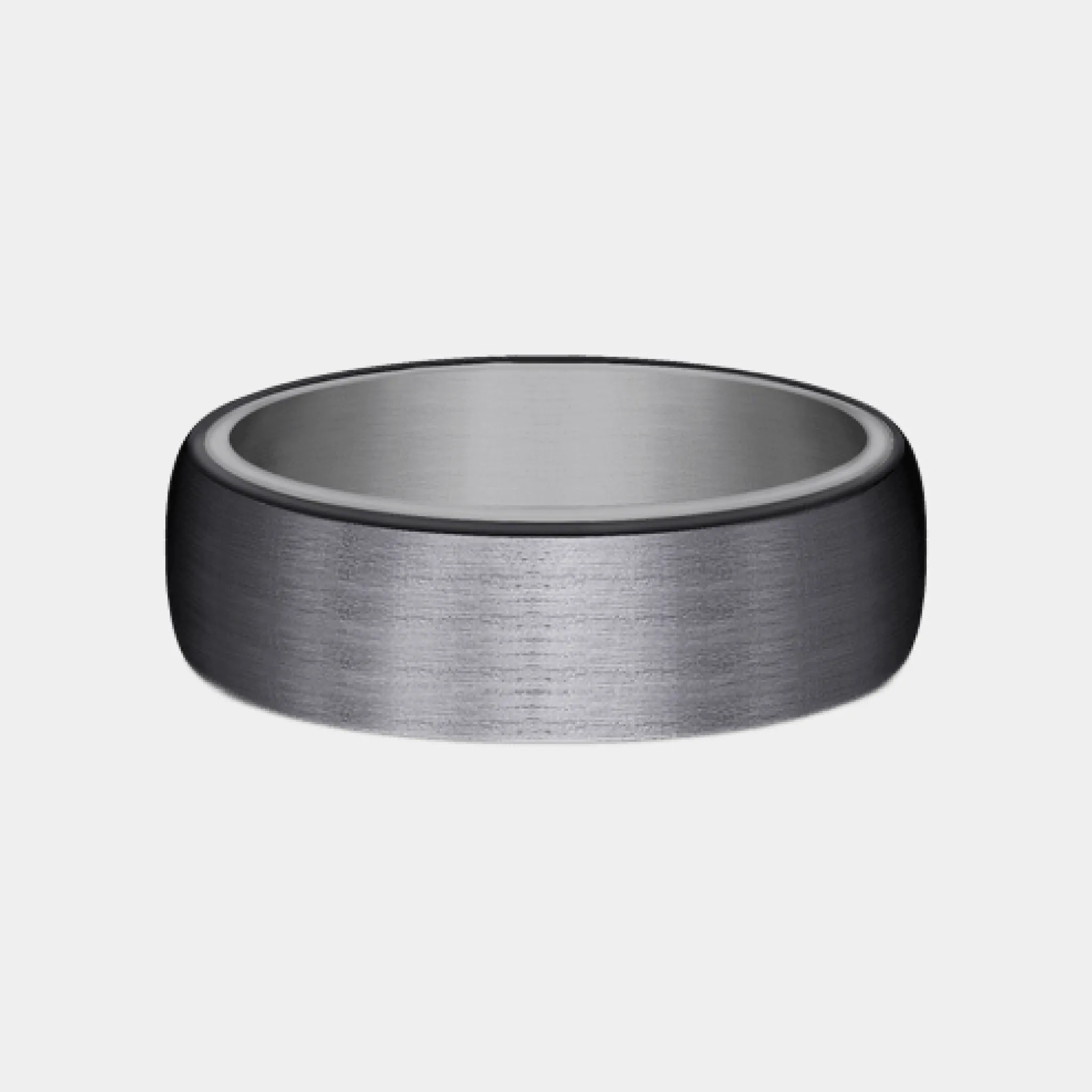 Men's Wedding Band | The Baron | 6.5mm | Tantalum Grey with Black Titanium | Elysium sold by Elysium Black Diamond product image thumbnail 2