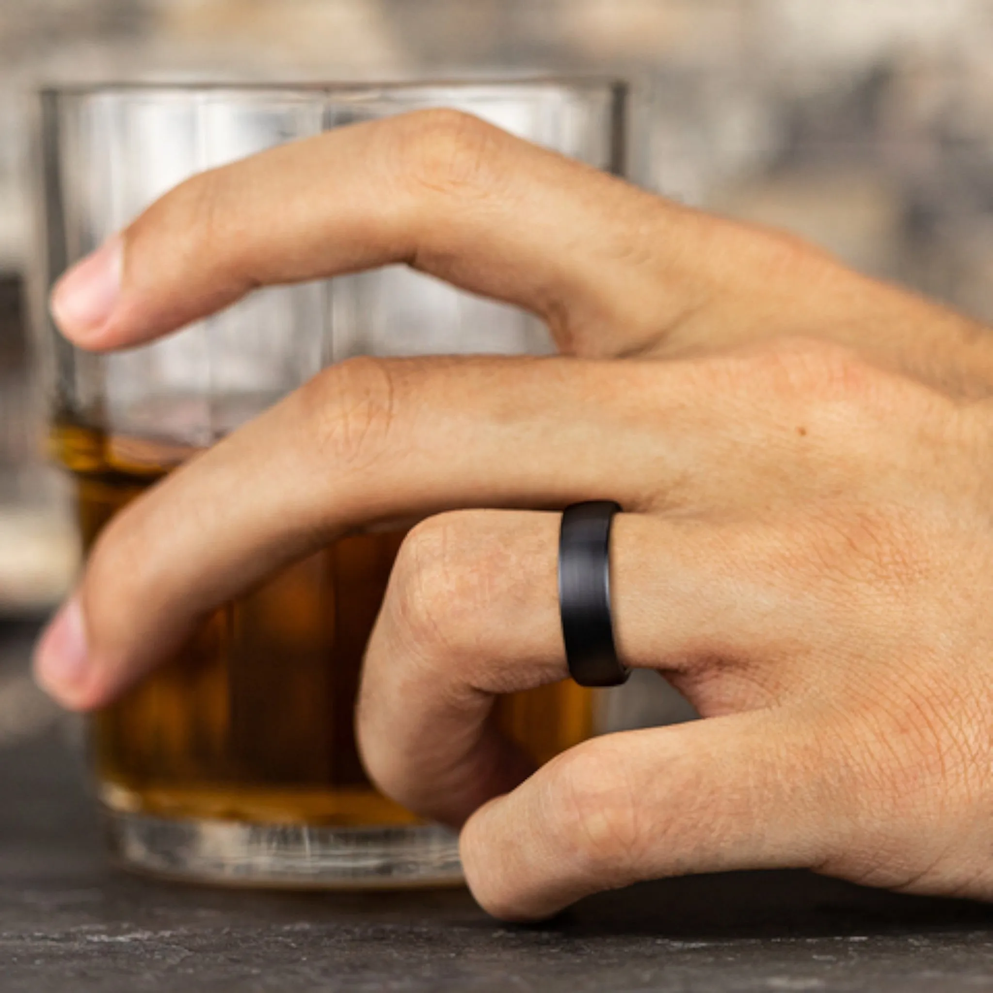 Men's Wedding Band | The Baron | 6.5mm | Tantalum Grey with Black Titanium | Elysium sold by Elysium Black Diamond product image thumbnail 3