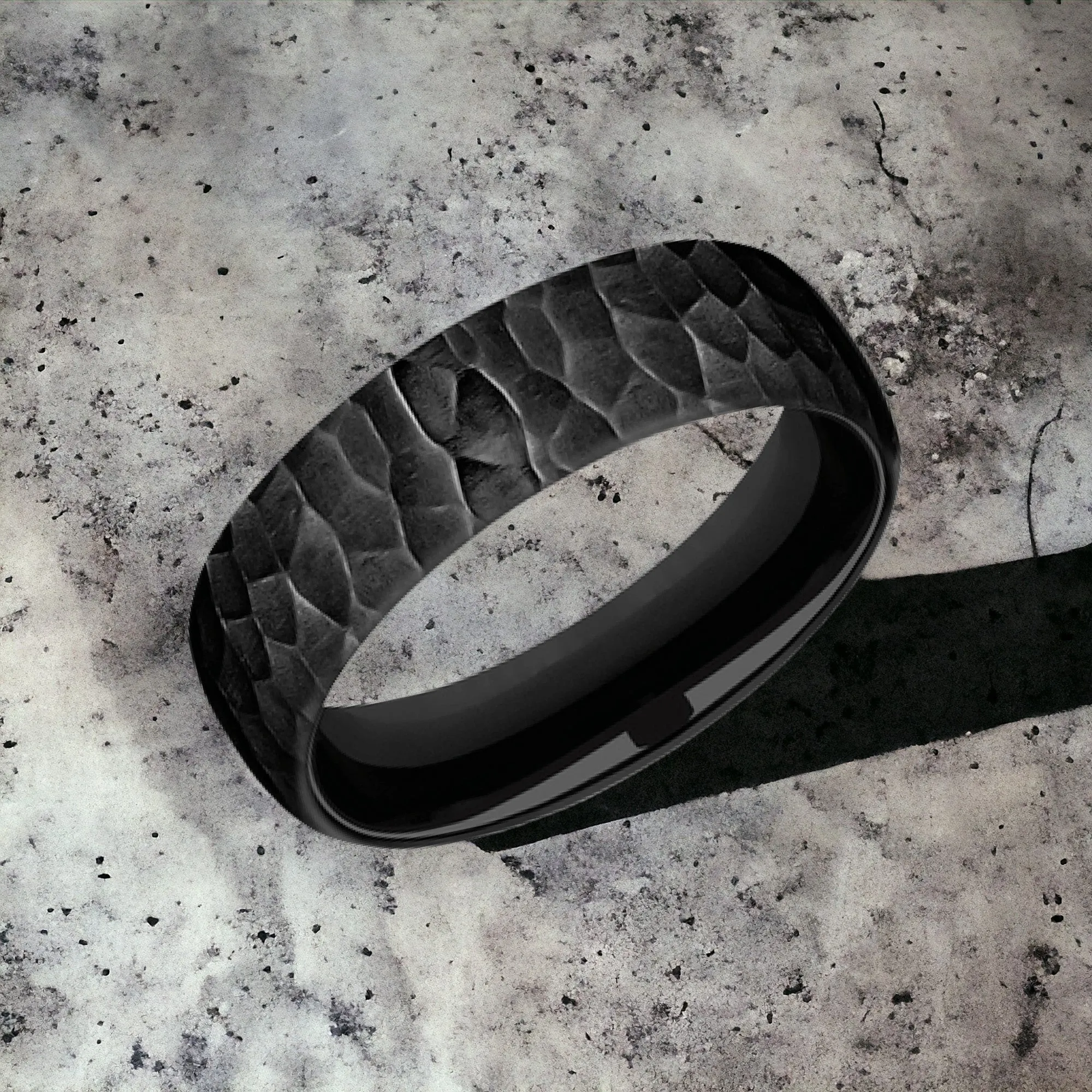Men's Wedding Band | The Shredder | Black Titanium | Elysium sold by Elysium Black Diamond product image thumbnail 4