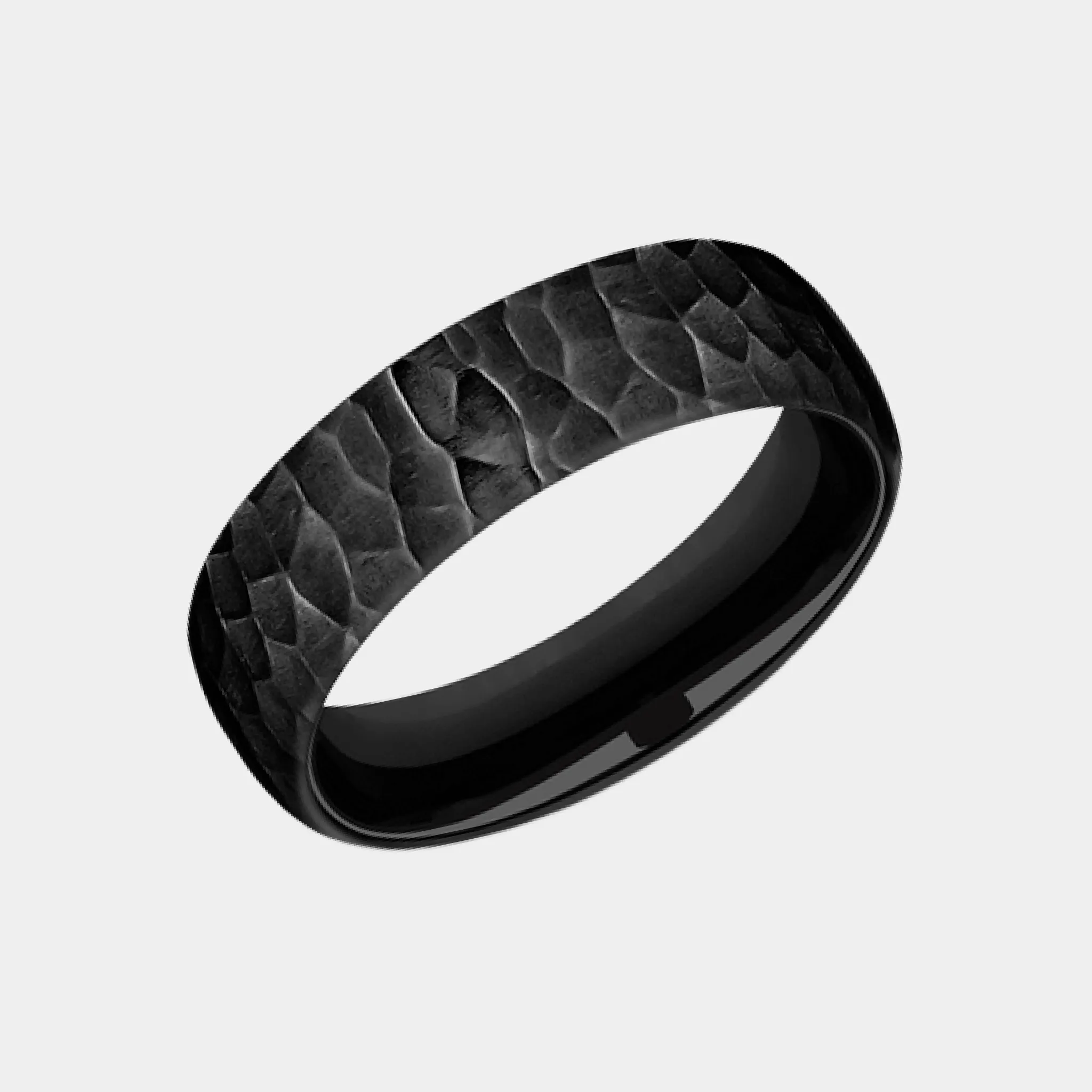 Men's Wedding Band | The Shredder | Black Titanium | Elysium sold by Elysium Black Diamond