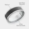 ZEUS 8mm - Size 8 - Polish - Platinum Band w Black Diamond inlay and Diamond Insets - SHIPS WITHIN 2 BUSINESS DAYS sold by Elysium Black Diamond