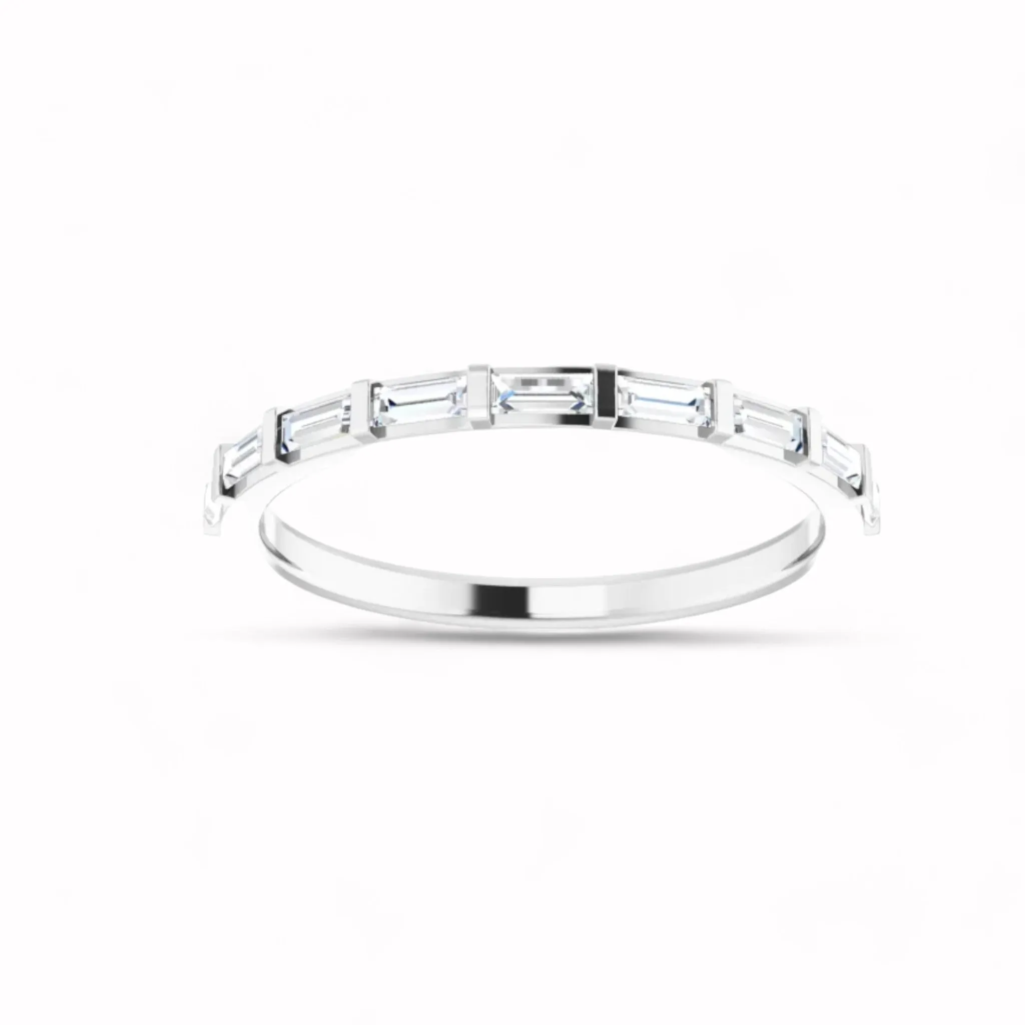 Black Diamond - Women’s Ring - CLIO - 14K White Gold - 1/4 CTW Baguette Diamond Anniversary Band - Lady Elysium Black Diamond sold by Elysium Black Diamond product image thumbnail 3