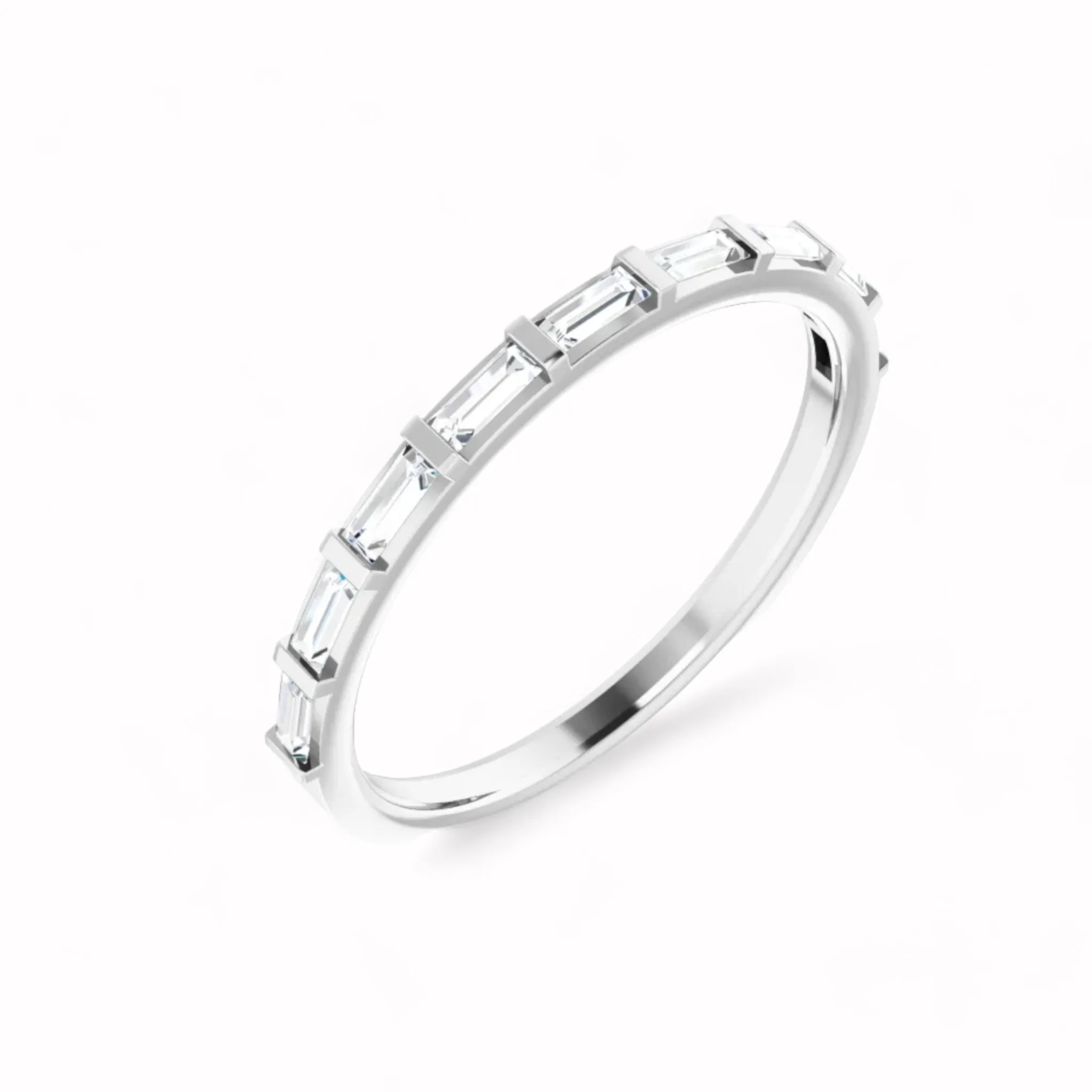 Black Diamond - Women’s Ring - CLIO - 14K White Gold - 1/4 CTW Baguette Diamond Anniversary Band - Lady Elysium Black Diamond sold by Elysium Black Diamond