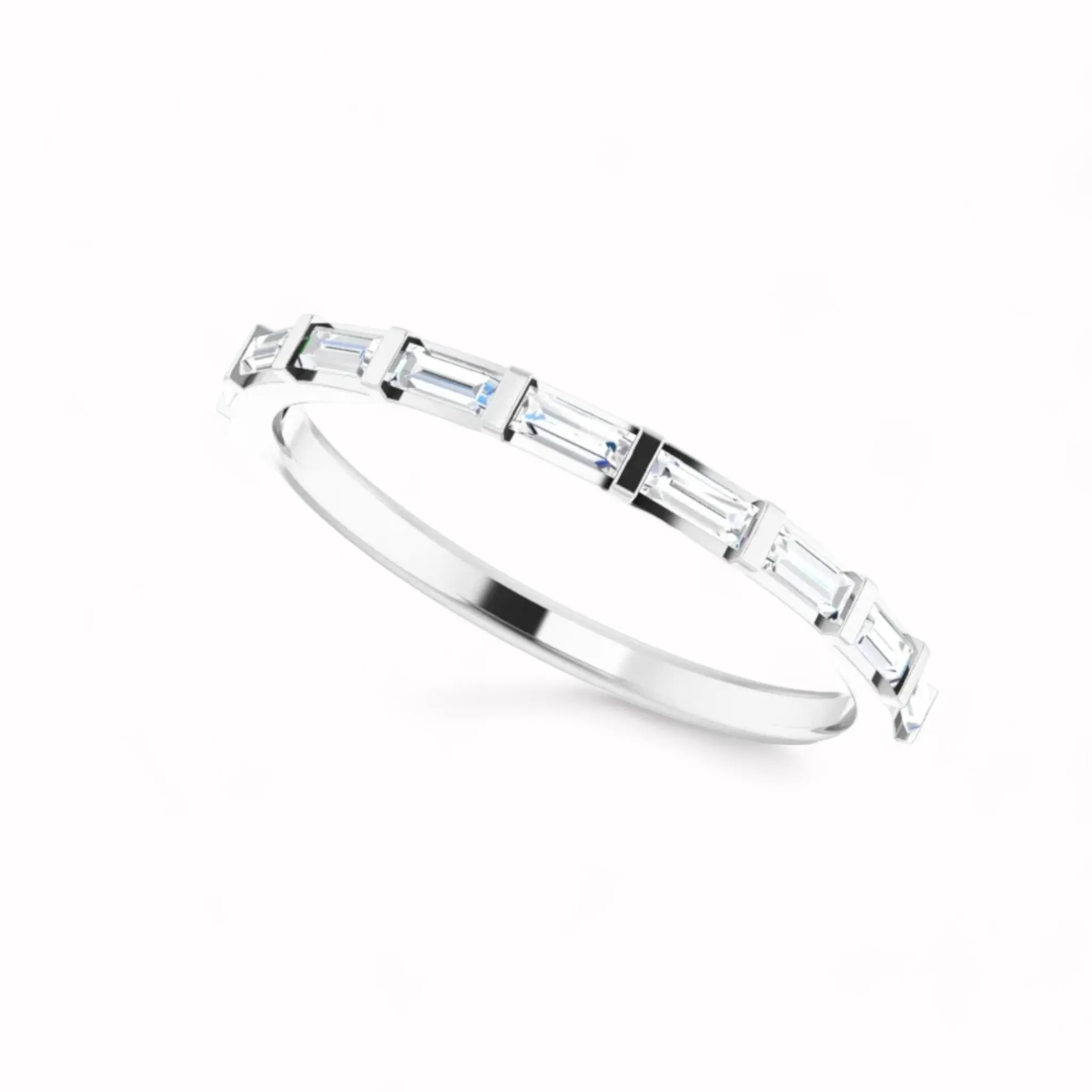 Black Diamond - Women’s Ring - CLIO - 14K White Gold - 1/4 CTW Baguette Diamond Anniversary Band - Lady Elysium Black Diamond sold by Elysium Black Diamond product image thumbnail 5