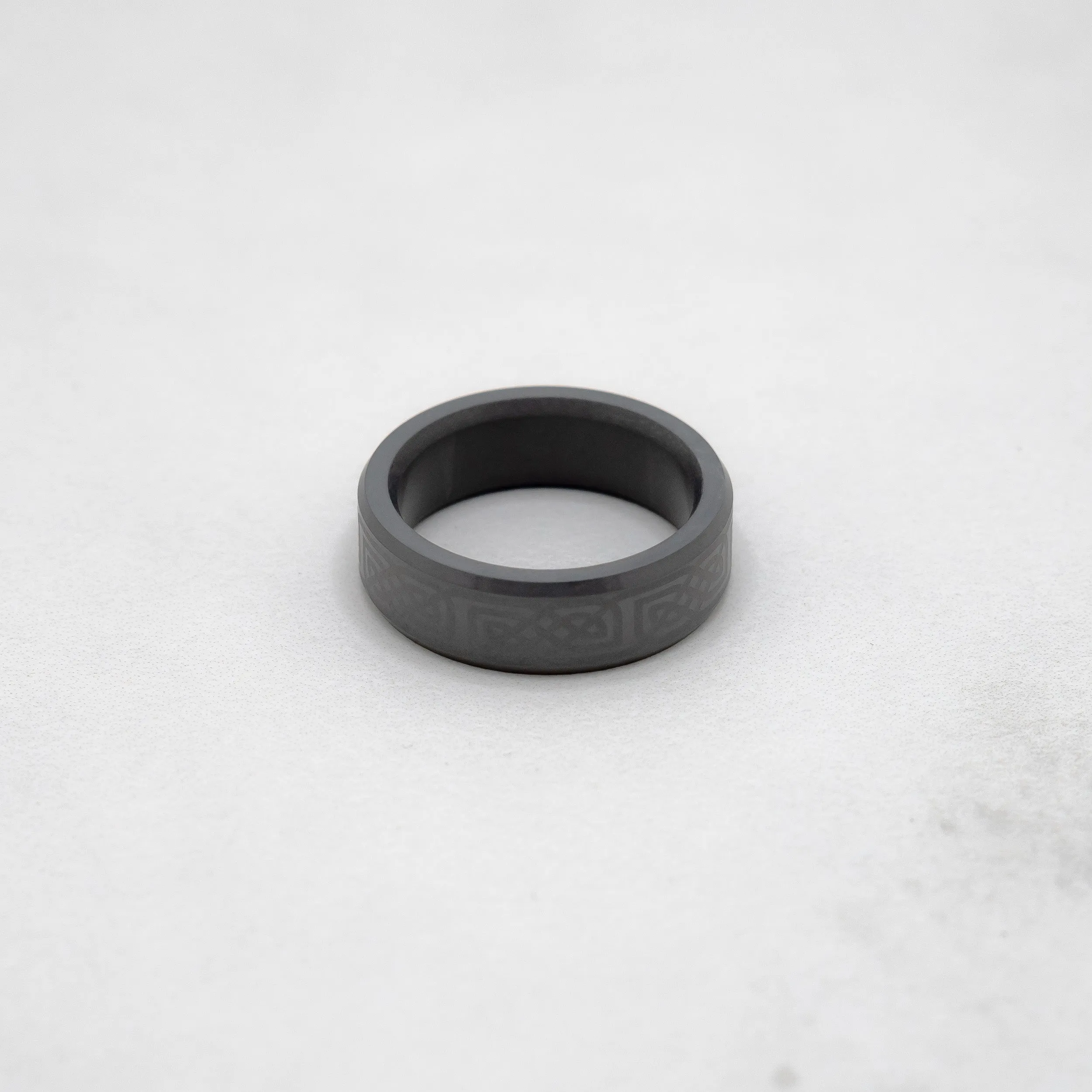 ARES 8mm - Size 12 - Matte Finish Celtic 17 Laser Engraving - SHIPS WITHIN 2 BUSINESS DAYS sold by Elysium Black Diamond product image thumbnail 2