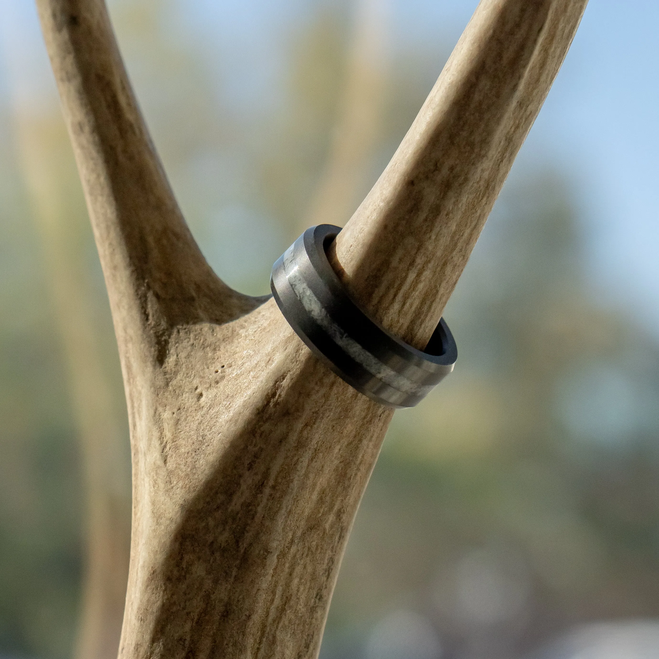 Black Diamond - Men’s Ring 8mm - Authentic Antler Inlay - ARES - Elysium Black Diamond sold by Elysium Black Diamond product image thumbnail 3