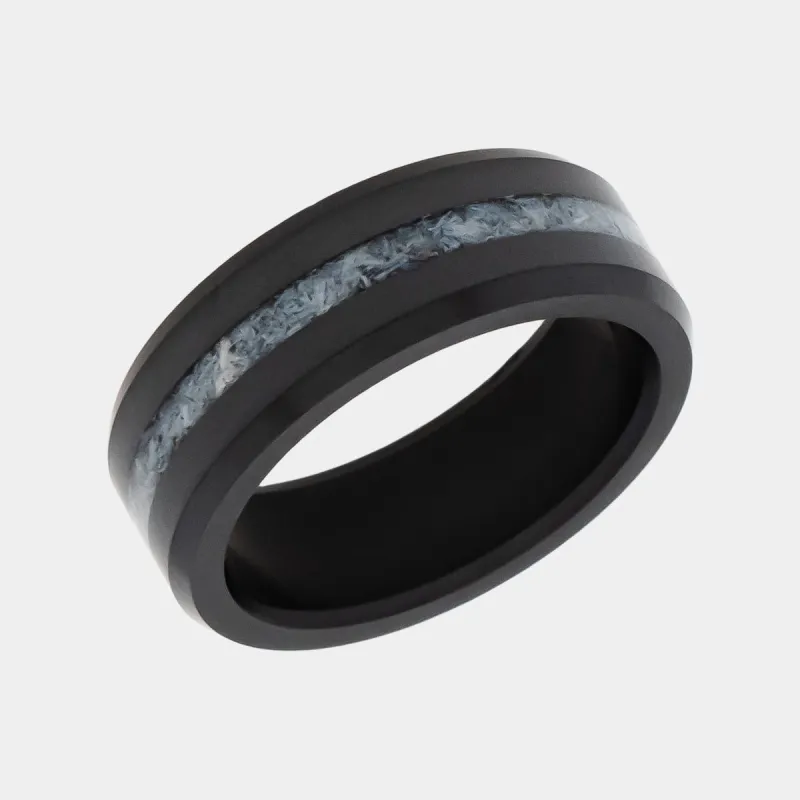 Black Diamond - Men’s Ring 8mm - Authentic Antler Inlay - ARES - Elysium Black Diamond sold by Elysium Black Diamond