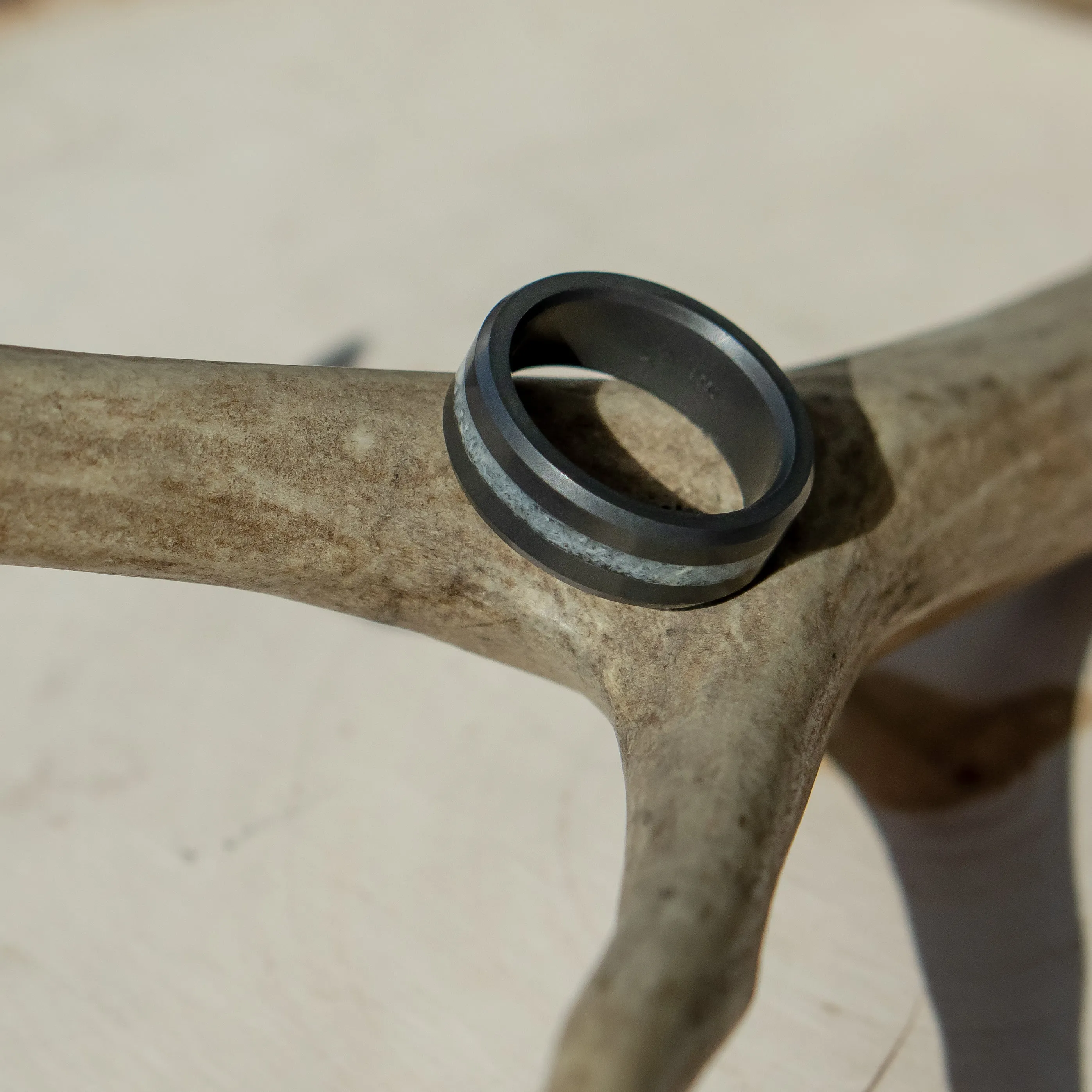Black Diamond - Men’s Ring 8mm - Authentic Antler Inlay - ARES - Elysium Black Diamond sold by Elysium Black Diamond product image thumbnail 4