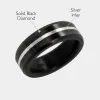 Black Diamond - Men’s Ring 7mm - Silver Inlay - ARES - Elysium Black Diamond sold by Elysium Black Diamond