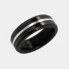 Black Diamond - Men’s Ring 7mm - Silver Inlay - ARES - Elysium Black Diamond sold by Elysium Black Diamond