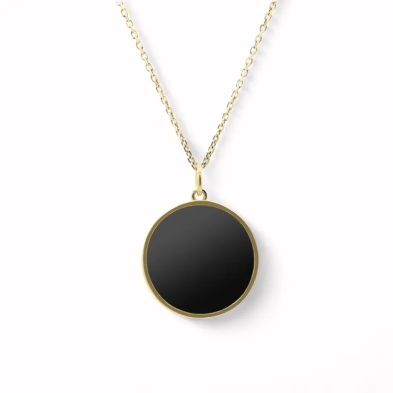 Black Diamond - Women’s 16MM Pendant Necklace - 14K Yellow Gold - Lady Elysium Black Diamond sold by Elysium Black Diamond