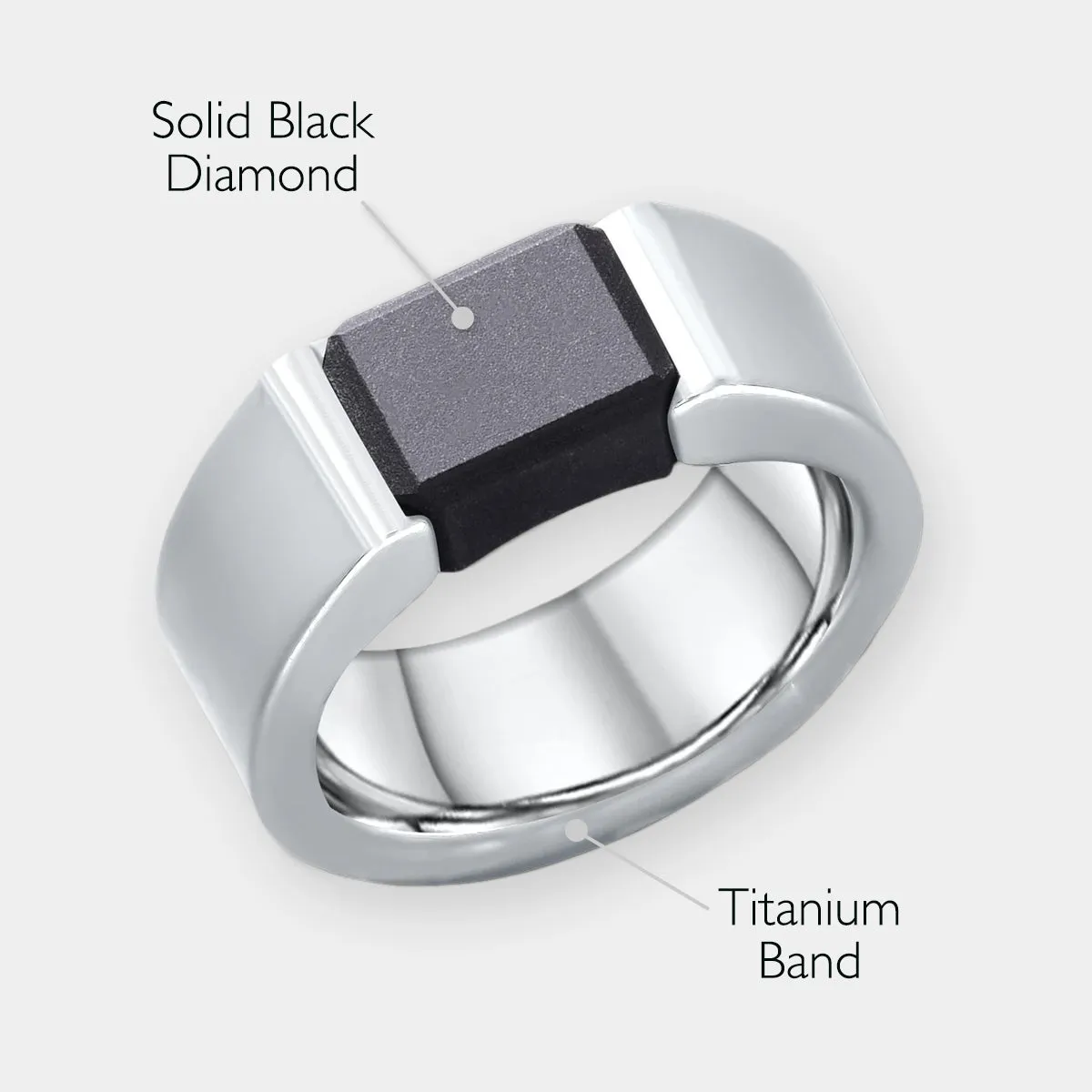 Black Diamond - Men’s Ring 8mm - Titanium Band Tension Set Elysium Black Diamond - AJAX - Elysium Black Diamond sold by Elysium Black Diamond product image thumbnail 2