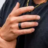 ARES 8mm - Size 6 - Matte Finish Black Stone Inset - SHIPS WITHIN 2 BUSINESS DAYS sold by Elysium Black Diamond