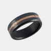ARES 8MM - Size 9.5 - Satin Finish - 14K Rose Gold Mokume Inlay - SHIPS WITHIN 2 BUSINESS DAYS sold by Elysium Black Diamond