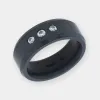 ARES - 8mm - Size 9 - Polished White Triple Stone Inset - SHIPS WITHIN 2 BUSINESS DAYS sold by Elysium Black Diamond
