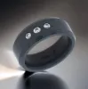 ARES - 8mm - Size 9 - Polished White Triple Stone Inset - SHIPS WITHIN 2 BUSINESS DAYS sold by Elysium Black Diamond